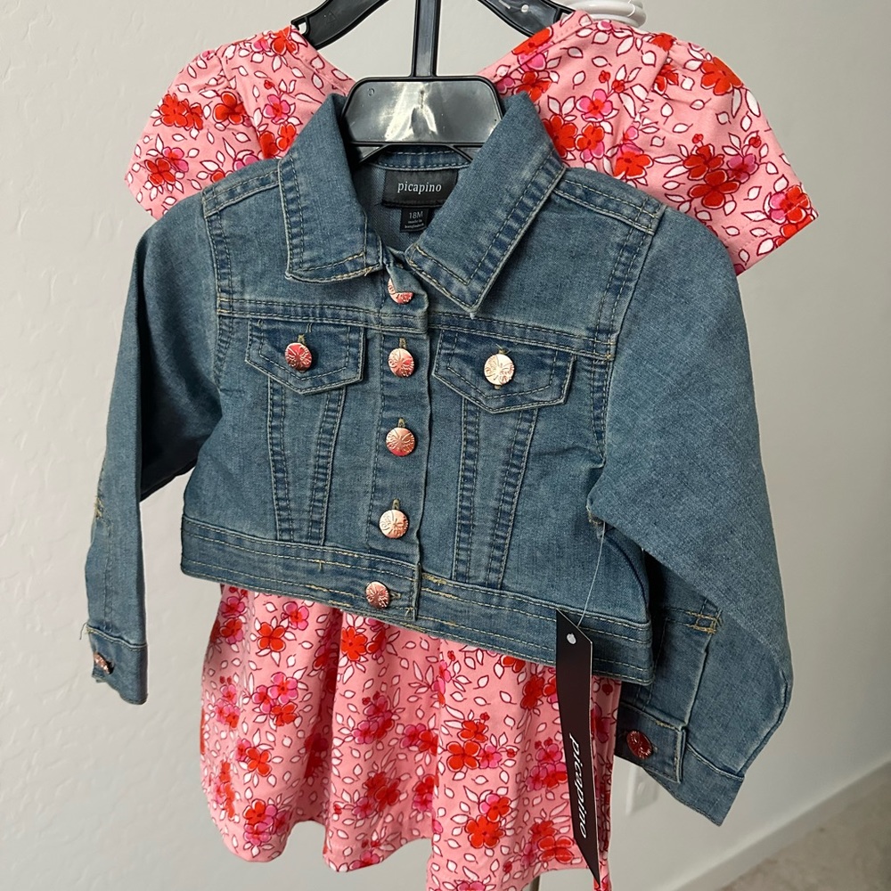 2 piece 18 month old set Jean backer and dress